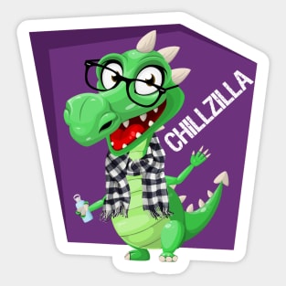 Chillzilla -- The Chillest Dragon Lizard Monster Sticker